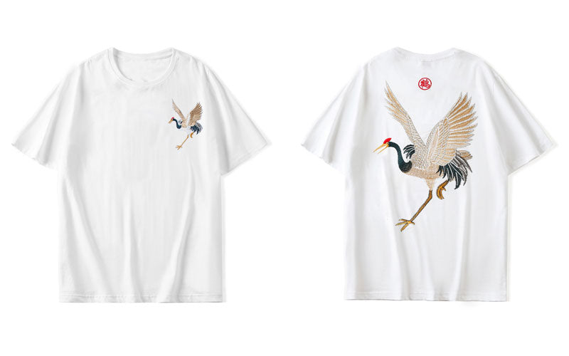 "Crane" Men Women Streetwear Unisex Graphic T-Shirt Daulet Apparel