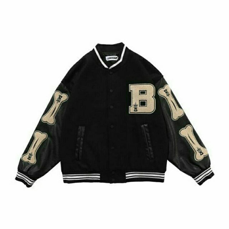 Fashion Hip Hop Funny Bone Patchwork Black Funny Jackets Mens Harajuku Streetwear Bomber Jacket Men Baseball Coats Unisex Boys Daulet Apparel