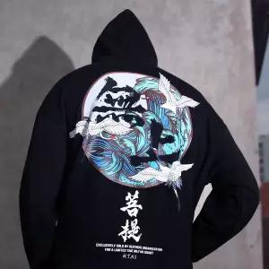 Fashion Harajuku Hoodie Sweatshirt Mens Casual Black Hip Hop Japan Print Hoodie Streetwear Clothing Top Coat Male Winter Hoodies Daulet Apparel