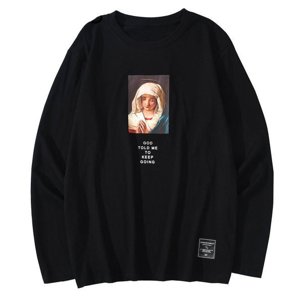 "Virgin Mary" Unisex Men Women Streetwear Graphic Sweatshirt Daulet Apparel