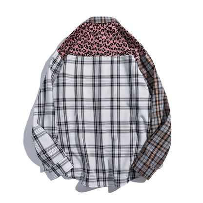 "Leopard Plaid" Unisex Men Women Streetwear Graphic Shirt Daulet Apparel