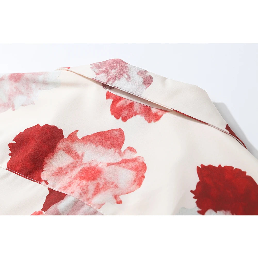 Dark Icon Floral Hawaiian Shirt Men Tur-down Collar Men's Polo Shirt Black White Street King Limited