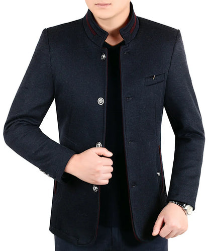 Autumn Winter Wool Coat Men Leisure Long Woolen Coats Men's Pure Color Business Casual Fashion Jackets Men Wool Overcoat Outwear Street King Limited