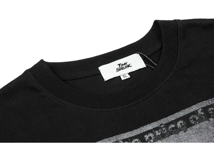 Men Hip Hop T Shirt Streetwear Dark Style Shadow Printed T-Shirt 2023 Summer Short Sleeve Tshirt Harajuku Cotton Tops Tees Black Street King Limited