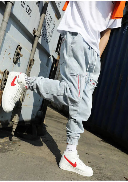 2023 new streetwear hip hop cargo pants mens jeans elastic harun joggers in autumn and spring men clothing unique joggers style 2565