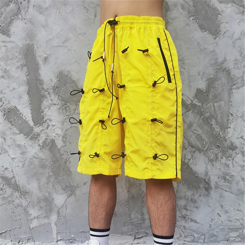 rainbowtouches brand mens male new celebrity slapstring high street shorts athletic comfortable outdoor sports elastic half pant unique shorts style 590