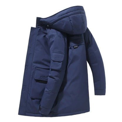 Winter Brand Fashion Parka 90% White Duck Down Coat Men Windbreaker Jacket and Coats Hooded Mid-length Mens Clothes Unisex Street King Limited