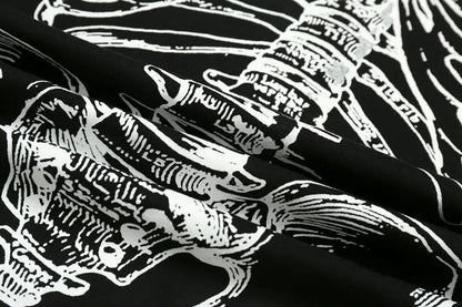 Summer Hip-hop Skull Printed Men Short-sleeved T-shirt Cotton Casual Unisex O-neck Loose Harajuku Short-sleeved Tops Tee T-shirt Street King Limited