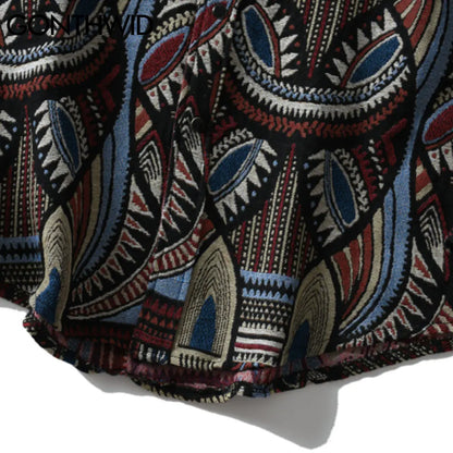 Streetwear Gonthwid Knitted Shirts Nation Style Geometry Flowers Color Block Patc Gonthwid Knitted Shirts Nation Style Geometry Flowers Color Block Patchwork Long Sleeve Button Shirt Hip Hop Casual Tops Coats Fashion Sweater Jacket With Graphic Design For Men