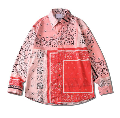 "Pink Bandana" Unisex Men Women Streetwear Graphic Shirt Daulet Apparel