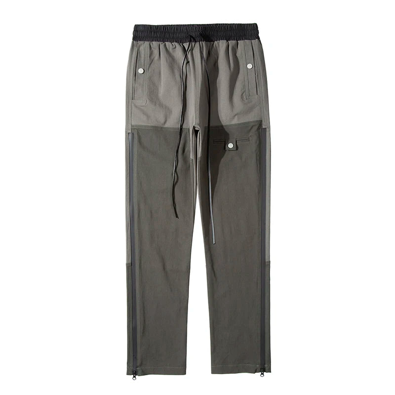 Ankle Zipper Color Block Streetwear Straight Casual Cargo Pants for Men Drawstring Harajuku Oversize Hip Hop Loose Trousers Street King Limited