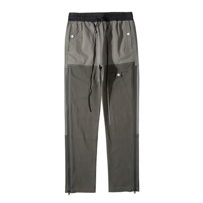 Ankle Zipper Color Block Streetwear Straight Casual Cargo Pants for Men Drawstring Harajuku Oversize Hip Hop Loose Trousers Street King Limited
