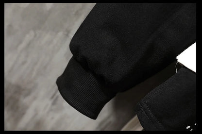 Men Ribben Hooded Sweatshirt Autumn Male Fashion Hoodie Men's Sweatshirts Solid Color Splice Hoodies Street Style Street King Limited