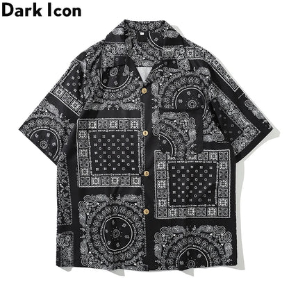 Dark Icon Bandana Full Printed Hawaiian Shirt 2020 Summer Vintage Shirts Men Street Shirts for Men Street King Limited