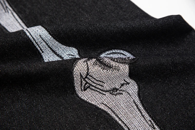 retro skull hand bone embroidery washed mens jeans pants vibe style straight casual oversize denin trousers streetwear unique jeans style 11
