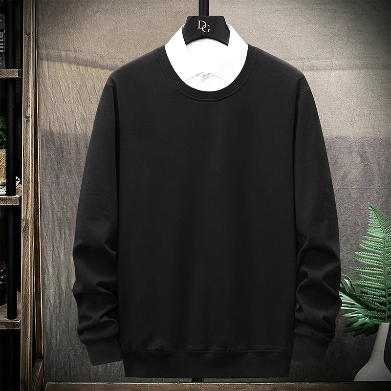 Spring Autumn Men's Hoodies Hip Hop Harajuku Fashion Solid Color Sweatshirt Men Casual 100%Cotton Men Clothing O-Neck Hoodies Street King Limited