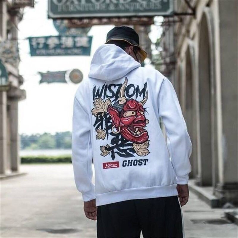 Fashion Harajuku Hoodie Sweatshirt Mens Casual Black Hip Hop Japan Print Hoodie Streetwear Clothing Top Coat Male Winter Hoodies Daulet Apparel