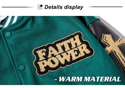 rainbowtouches men trendy hiphop embroidered baseball uniform single breasted side pocket high street stitched pu leather jacket unique default style 5136