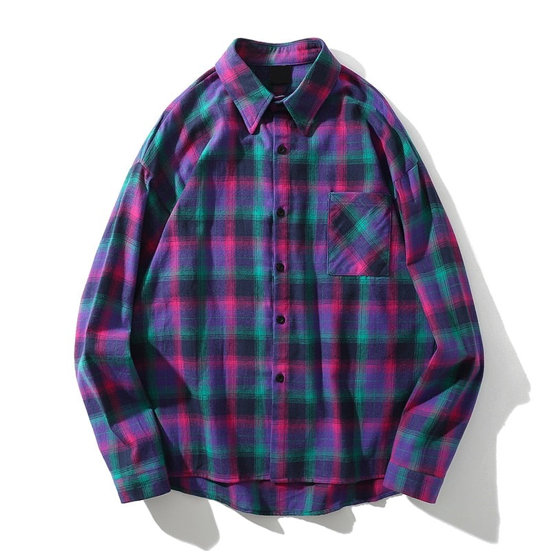 "Plaid" Unisex Men Women Streetwear Graphic Shirt Daulet Apparel