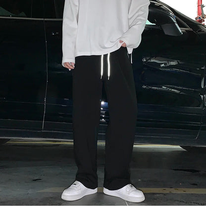 Summer Casual Pants Men Fashion Gray Black White Wide-leg Pants Men Streetwear Loose Straight Sweatpants Mens Joggers Trousers Street King Limited