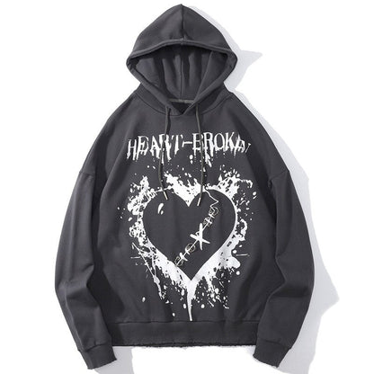 "Broken Heart" Unisex Men Women Streetwear Graphic Hoodie Daulet Apparel