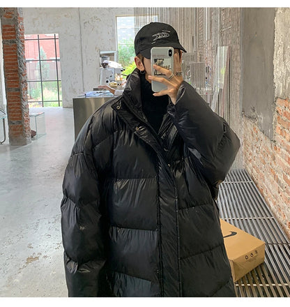 Winter Oversized Down Jacket Men Warm Fashion Casual Long Coat Men Streetwear Korean Loose Thick Jacket Mens Parker Overcoat Street King Limited