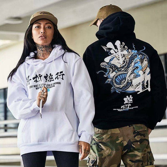 Fashion Harajuku Hoodie Sweatshirt Mens Casual Black Hip Hop Japan Print Hoodie Streetwear Clothing Top Coat Male Winter Hoodies Daulet Apparel