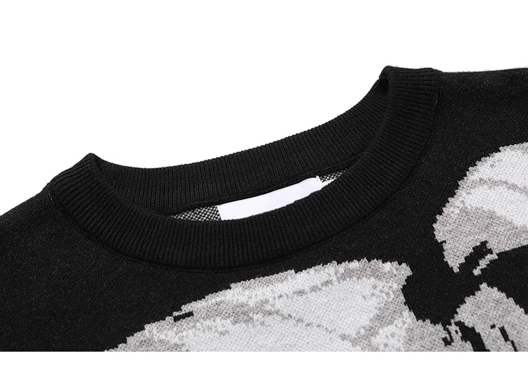 Mens Hip Hop Streetwear Harajuku Sweater Vintage Retro Japanese Style Anime Girl Knitted Sweater 2023 Autumn Cotton Pullover Street King Limited