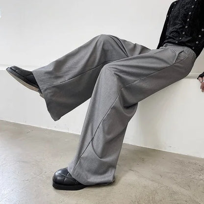 pants men high waist casual wide leg suit pant male vintage fashion japan korea streetwear loose long trousers unique default style 961