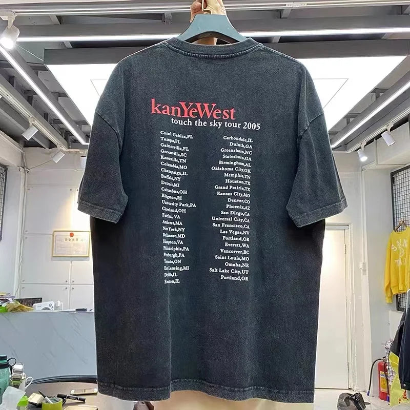 Spring summer new product the same drop-out bear print short-sleeved T-shirt man Street King Limited