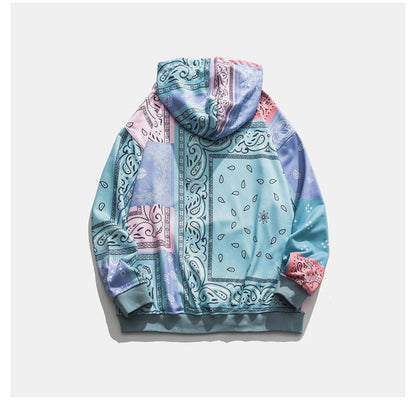 Bandana Patchwork Hoodies Sweatshirts Streetwear 2020 Autumn Mens Hip Hop Casual Hooded Pullover Hoodie Harajuku Tops WY086 Street King Limited