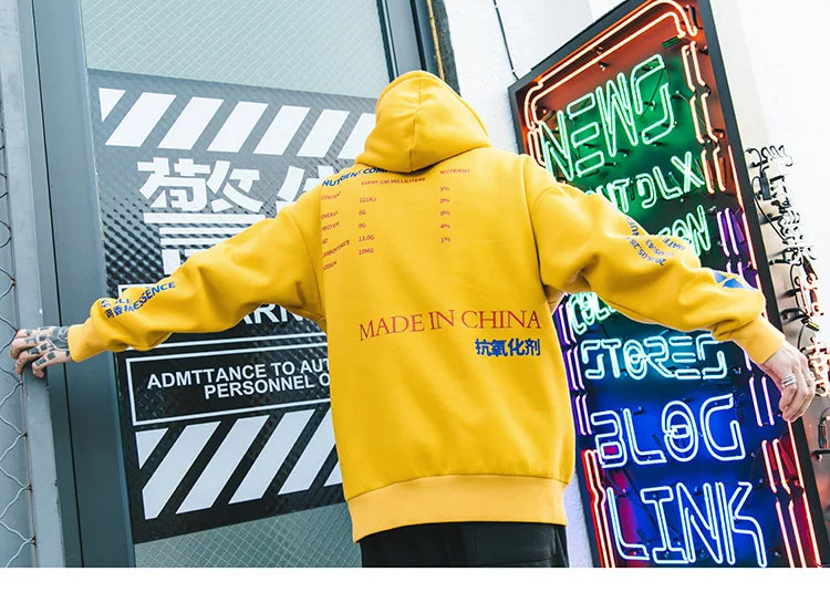 Men Hooded Pullover Streetwear Lemon Tea Print Deisgn Hoodie Sweatshirt Hip Hop Winter Fleece Hoodie Cotton Chinese Autumn 2023 Street King Limited