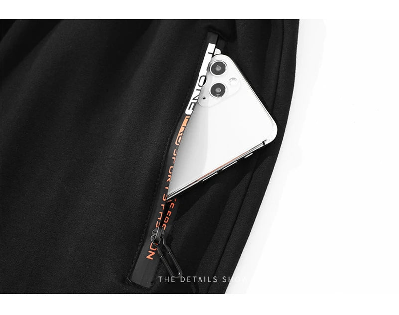 2025 autumn mens sport pants casual knitted trousers with zipper pockets solid color jogger pants male pantalon chandal hombre unique joggers style 741