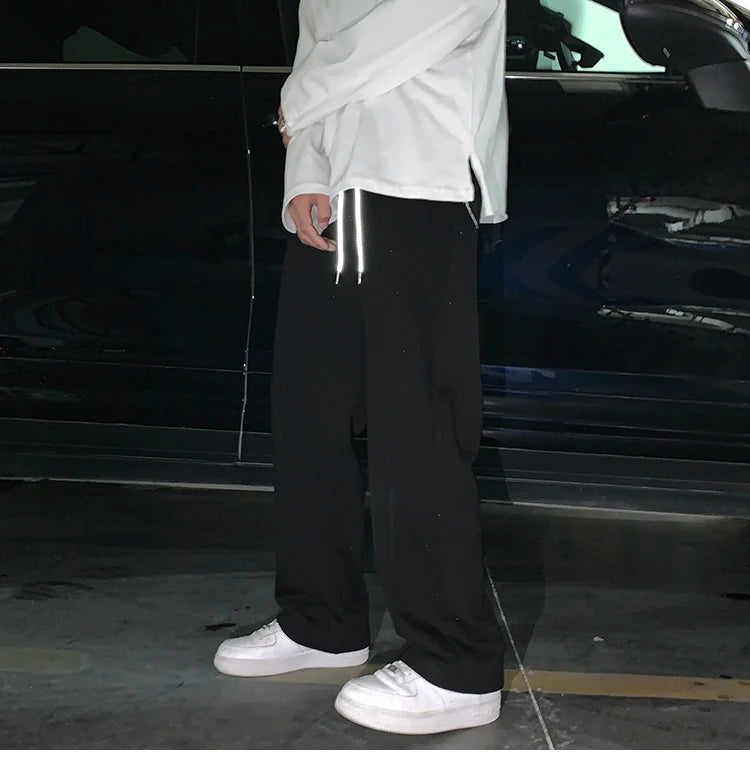 Summer Casual Pants Men Fashion Gray Black White Wide-leg Pants Men Streetwear Loose Straight Sweatpants Mens Joggers Trousers Street King Limited