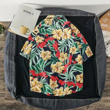 Casual Mens Shirts Fashion Bermuda sandy beach Printed short sleeve Men Shirts Streetwear Jogger Sports undershirt Homme chemise Street King Limited