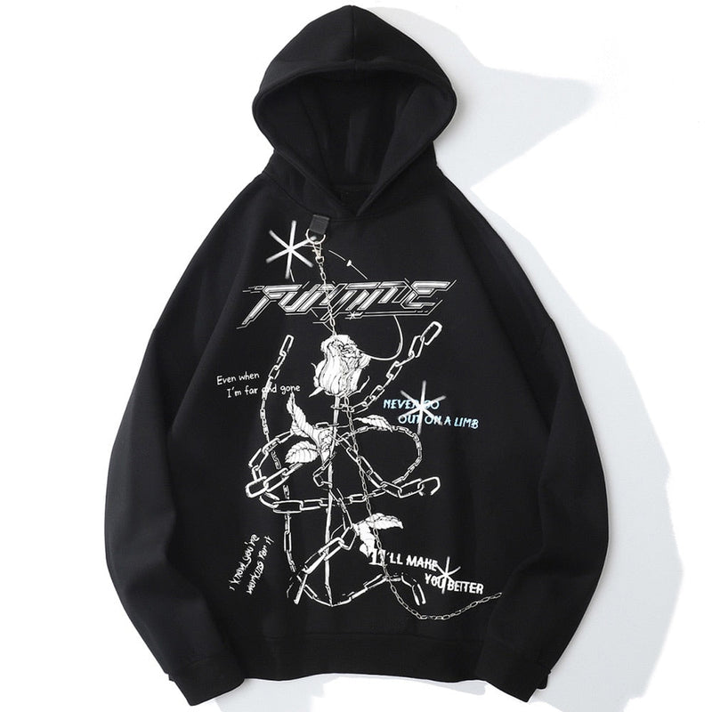 "Loose Chains" Unisex Men Women Streetwear Graphic Hoodie Daulet Apparel