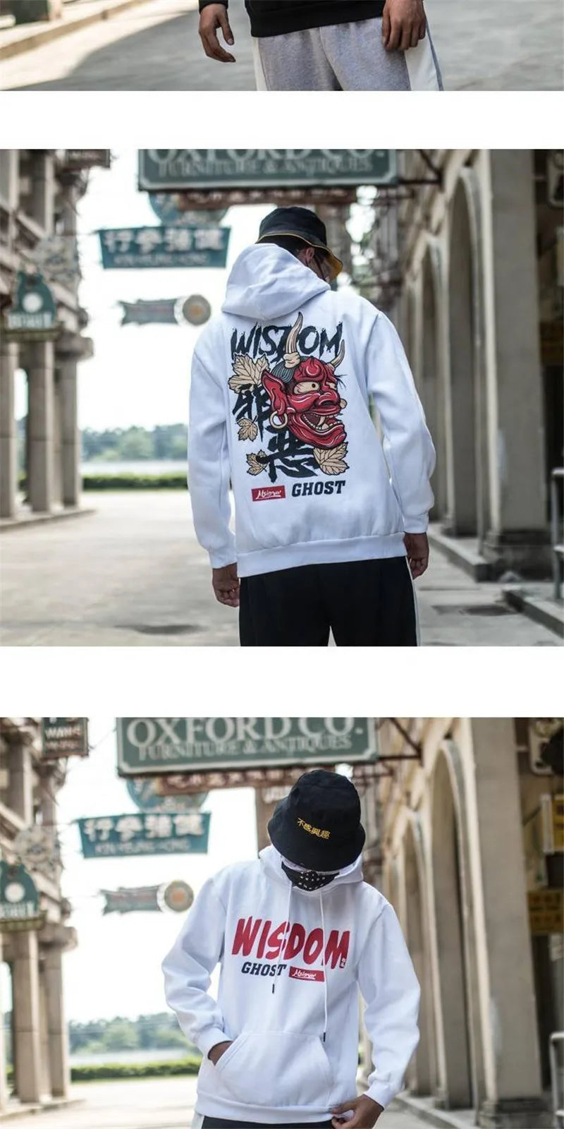 Japanese Chinese Style Hoodies Streetwear Sweatshirt Hooded Hip Hop Evil Devil Printed Hoodie Gothic Kpop Men Autumn Tops Male Street King Limited