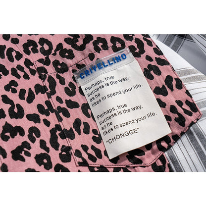 "Leopard Plaid" Unisex Men Women Streetwear Graphic Shirt Daulet Apparel