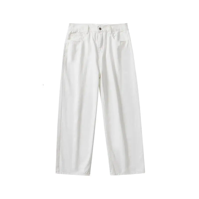 Wide Leg Jeans Men Fashion Casual White Jeans Men Streetwear Korean Loose Hip-hop Straight Jeans Mens Denim Trousers M-3XL Street King Limited