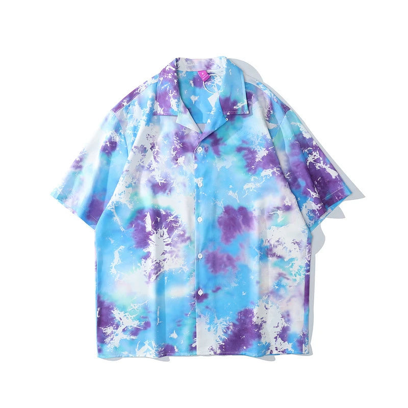 Rainbowtouches Men Retro Spider Web Printing Shirts Hip Hop Street Wear Comfortable Polyester Fashion Unisex Fancy Goods Prints Street King Limited
