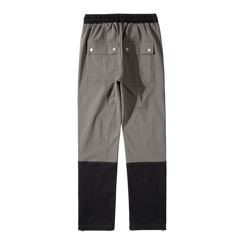 Ankle Zipper Color Block Streetwear Straight Casual Cargo Pants for Men Drawstring Harajuku Oversize Hip Hop Loose Trousers Street King Limited