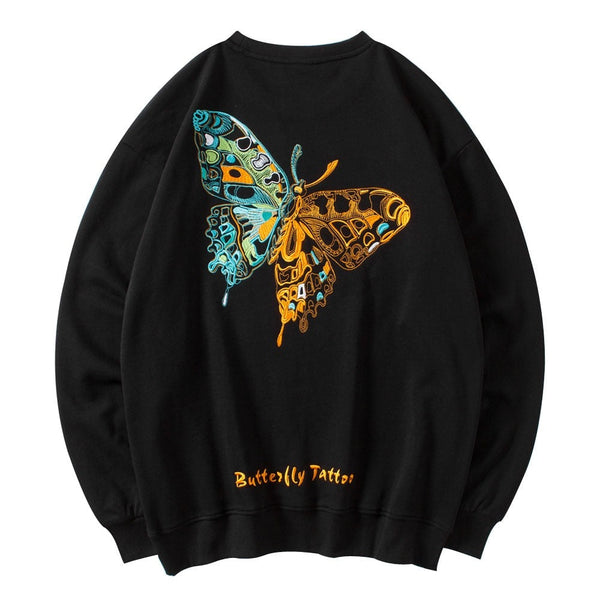 "Golden Butterfly" Unisex Men Women Streetwear Graphic Sweatshirt Daulet Apparel