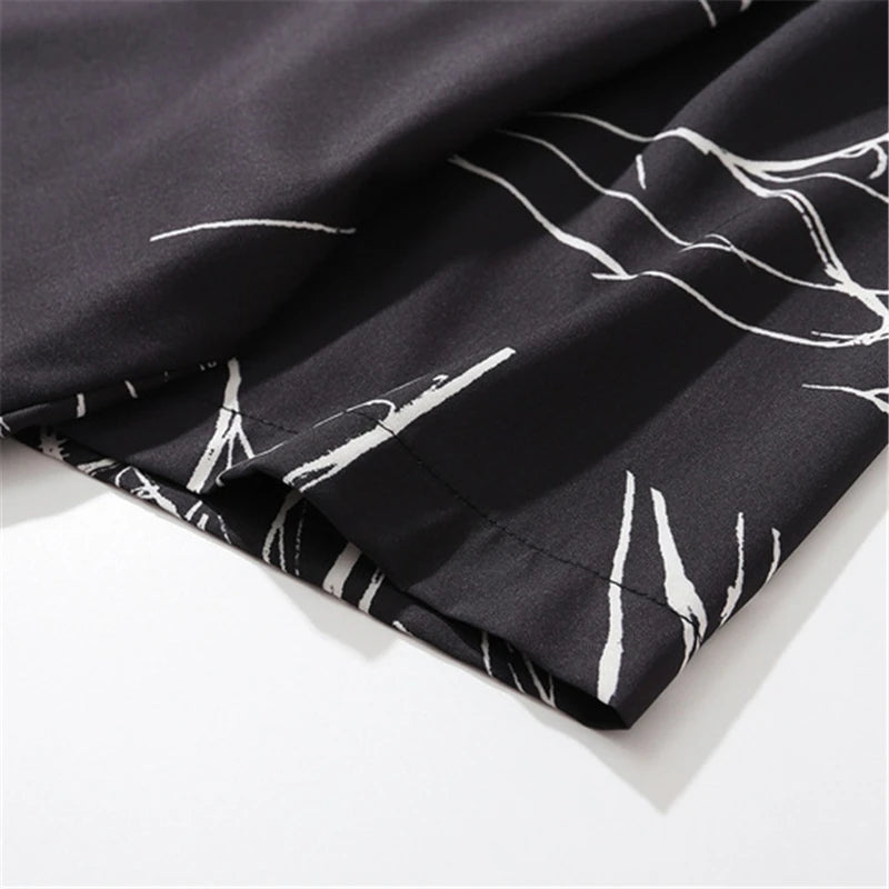 Rainbowtouches Men Retro Spider Web Printing Shirts Hip Hop Street Wear Comfortable Polyester Fashion Unisex Fancy Goods Prints Street King Limited
