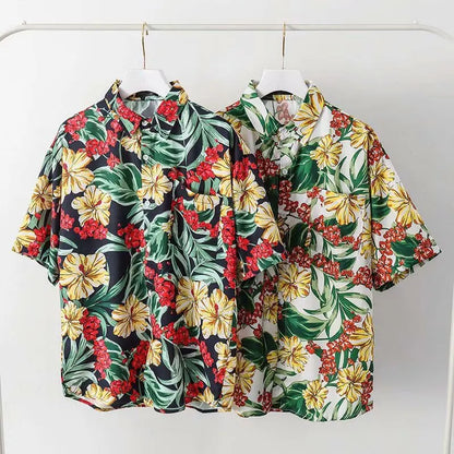 Casual Mens Shirts Fashion Bermuda sandy beach Printed short sleeve Men Shirts Streetwear Jogger Sports undershirt Homme chemise Street King Limited