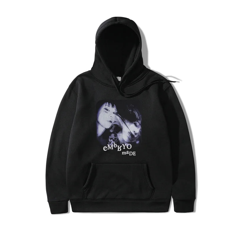 2021 Illusion Girl Letter Print Harajuku Hoodie Sweatshirt Hip Hop Streetwear Hoodie Cotton Autumn Winter Fleece Pullover 3XL Street King Limited