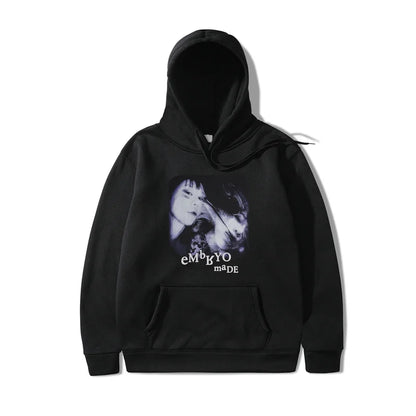 2021 Illusion Girl Letter Print Harajuku Hoodie Sweatshirt Hip Hop Streetwear Hoodie Cotton Autumn Winter Fleece Pullover 3XL Street King Limited