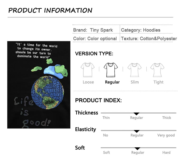 2023 Hip Hop Streetwear Hoodies Sweatshirt Globe Print Men Harajuku Pullover Hoodie Winter Fleece Cotton Autumn Sweatshirt Loose Street King Limited