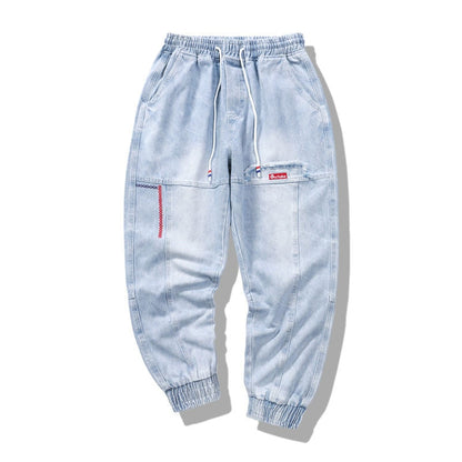 "Highlife" Streetwear Hip Hop Unisex Faded Denim Pants Daulet Apparel