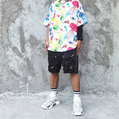 rainbowtouches brand mens male new celebrity slapstring high street shorts athletic comfortable outdoor sports elastic half pant unique shorts style 588