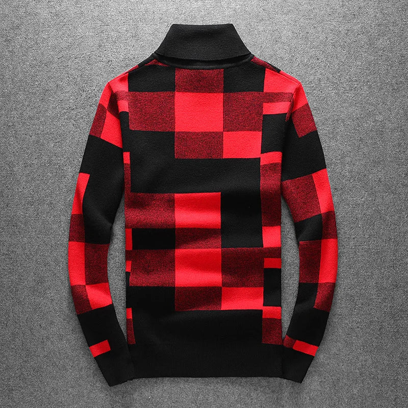 New 2021 Men Luxury Winter gentleman color block Plaid Knit Casual Sweaters pullover Asian Size High quality Drake #010 Street King Limited